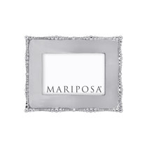 Mariposa White Leather with Metal Border 4x6 Frame