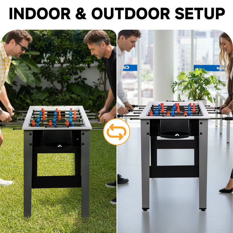 Table de soccer de 42 po, table de jeu de soccer en bois avec 2 ballons de soccer, marqueurs, maison intérieure, salle de jeux