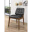 Chaise d'appoint capitonnée noire et noyer Kellem