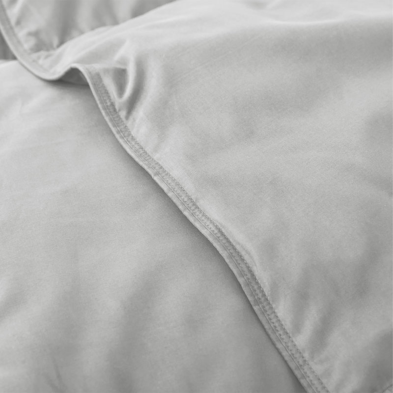  Soft All-Season Down Feather Fiber Comforter - Cozy, Fluffy Duvet Insert with Corner Tabs for Secure Fit, Light Gray