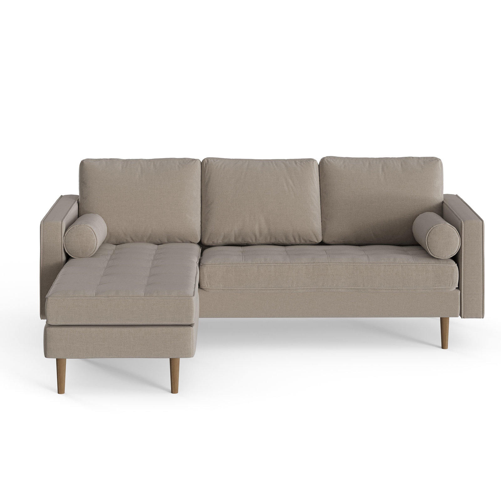 Geo Velvet Reversible Sofa and Chaise, Gray Fabric