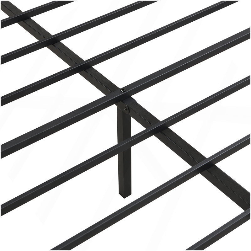 Tête de lit pleine grandeur en métal, tête de lit avec décoration en bois, noir, Lit double