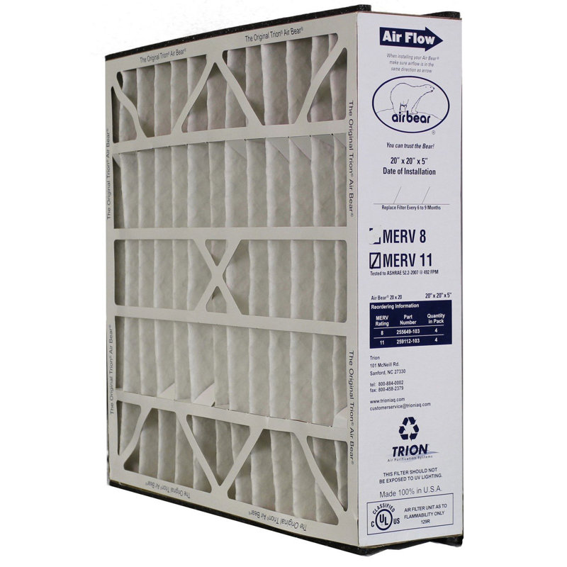 Filtre purificateur d'air Trion Air Bear 20 x 20 x 5 pouces
