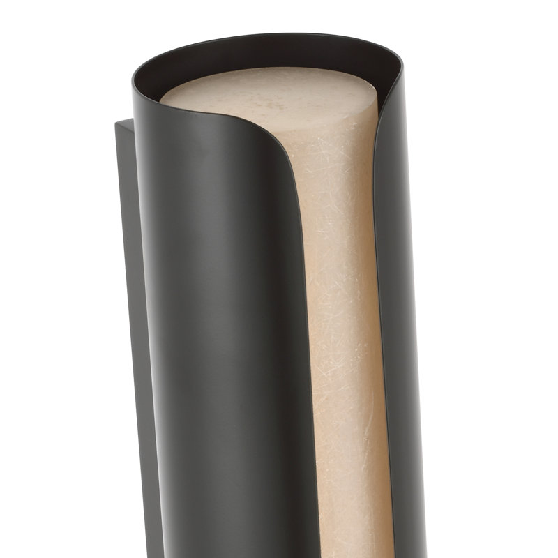 Anne-Marie Barton Armise 18" Sconce with Alabaster, Matte Carbon, 29" H x 7" W x 7.75" D