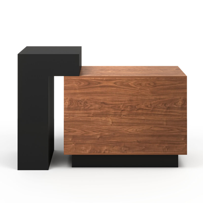 Bureau de réception haut et debout avec comptoir, tiroir verrouillable et tablettes réglables, réception réversible de 59 po pour petites entreprises, salon de beauté, bureau - brun noir moderne