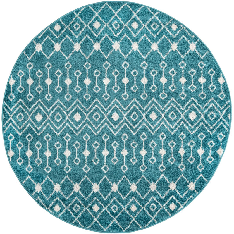 Geometric Indoor Rug, Round 5'3"