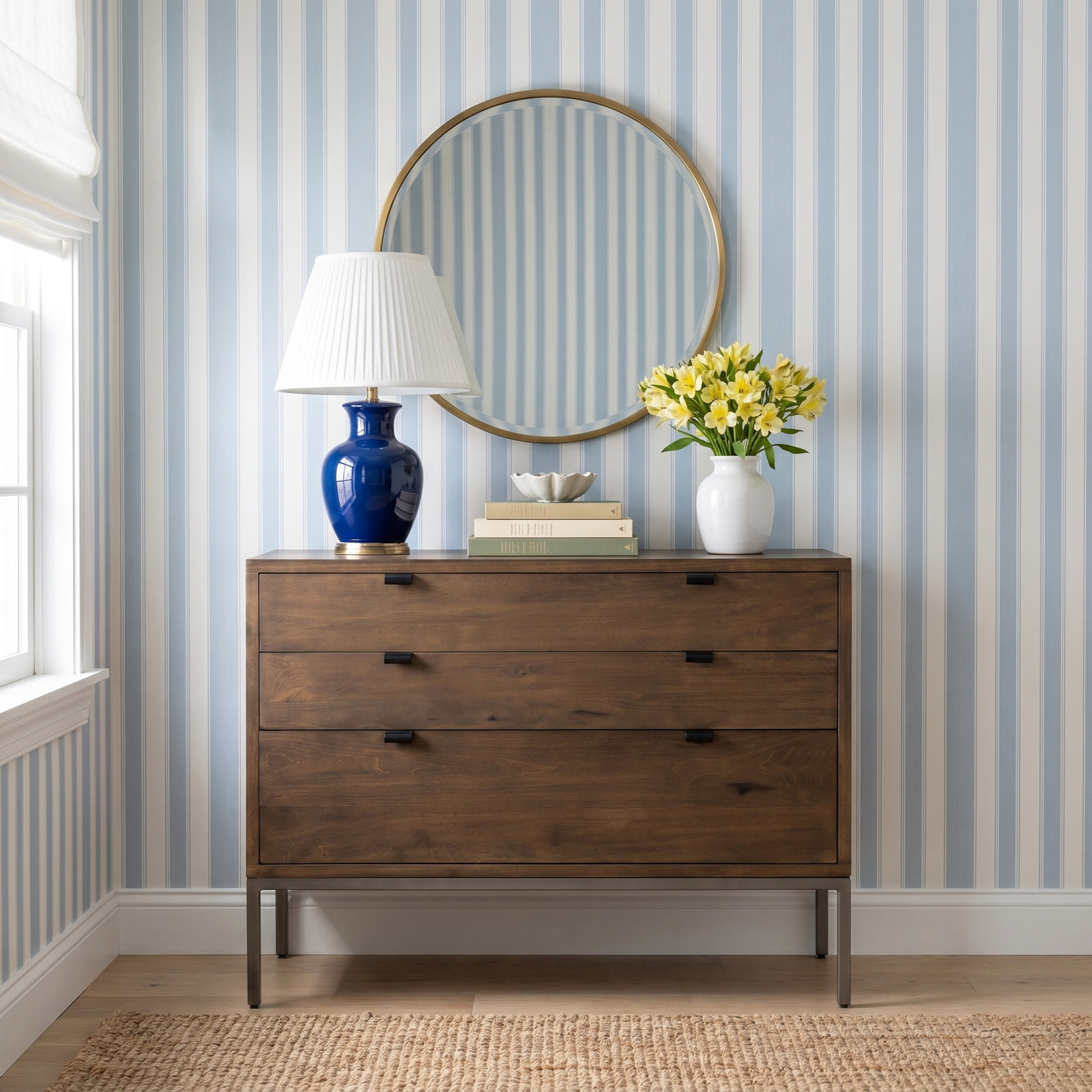Ehme 3 - Drawer Nightstand, Auburn Poplar