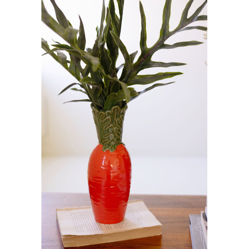 Kalalou Ceramic Carrot Vase – 10" Tall Whimsical Farmhouse Accent Set of 2