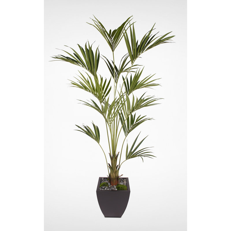Faux Palm Tree in Metal Pot