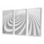 Fractal Rounded White 3D Waves - 3 pièces, cadre flottant, impression sur toile-968122618-968122566