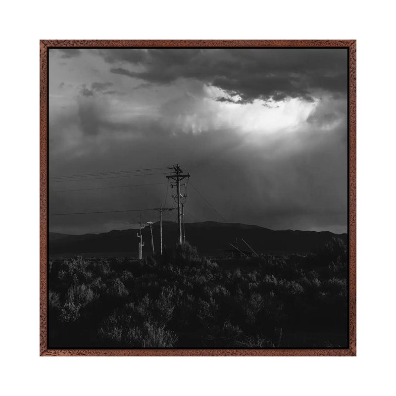 Taos Mountains Sunset IV by Bethany Young - Print on Canvas, Classic Brown Wood Framed, 45.72cm H x 45.72cm W x 3.81cm D