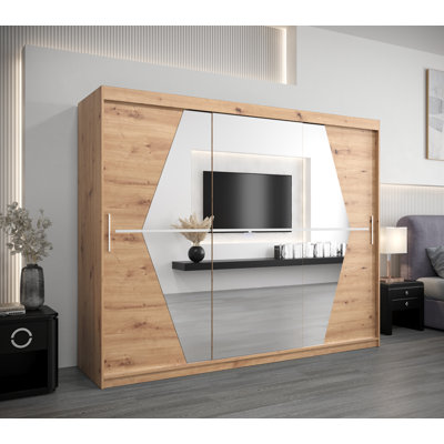Akeesha 3 Door Manufactured Wood Wardrobe