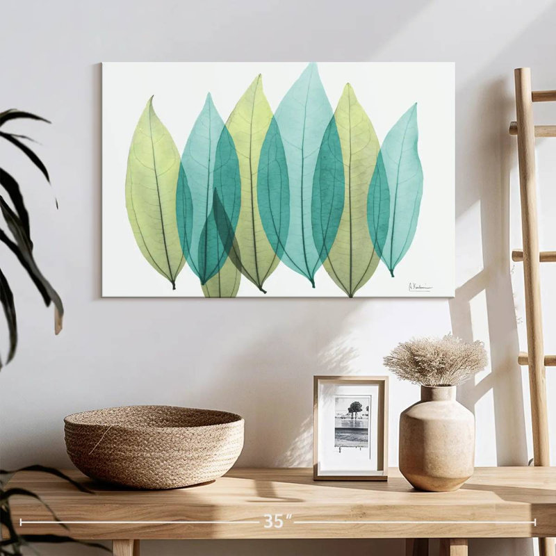 Harnek bleu vert feuilles de coculus, H 24 po x l 36 po