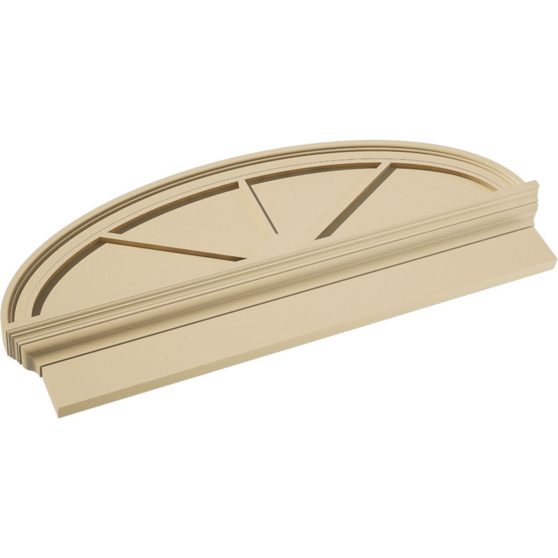 Fronton en uréthane Elliptical Signature, brun clair apprêté, 36 po x 15,875 po x 2,75 po, Combinaison, 3 rayons