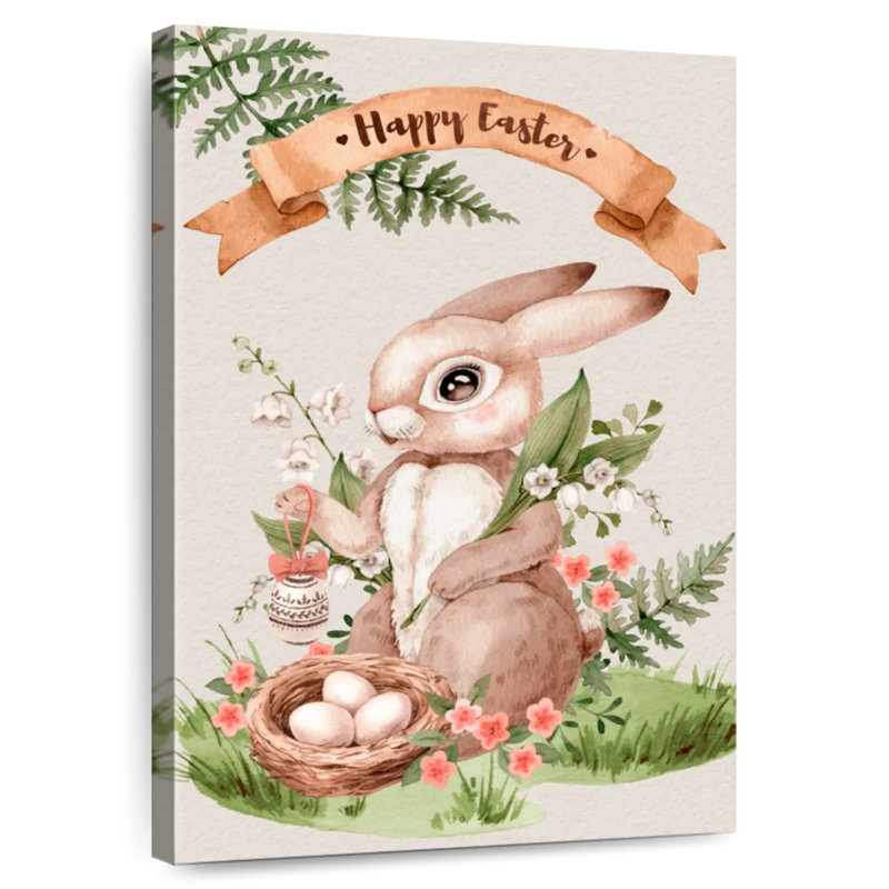 Salutations de lapin de Pâques Lelend, H 45 po x l 30 po