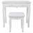 4-Drawer Vanity Desk Set With LED Mirror & Cushioned Stool-885144131