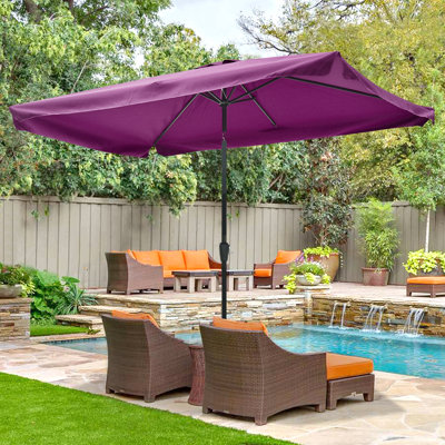 Parasol de marché rectangulaire 76,77 po x 114,17 po Janardam