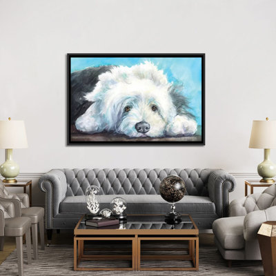 « english berger old dog », peinture sur toile tendue George Dyachenko