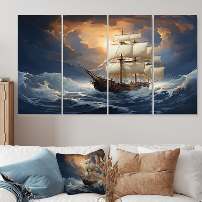 Bateau pirate Carabian Legacy II - pirate, art mural 4 pièces