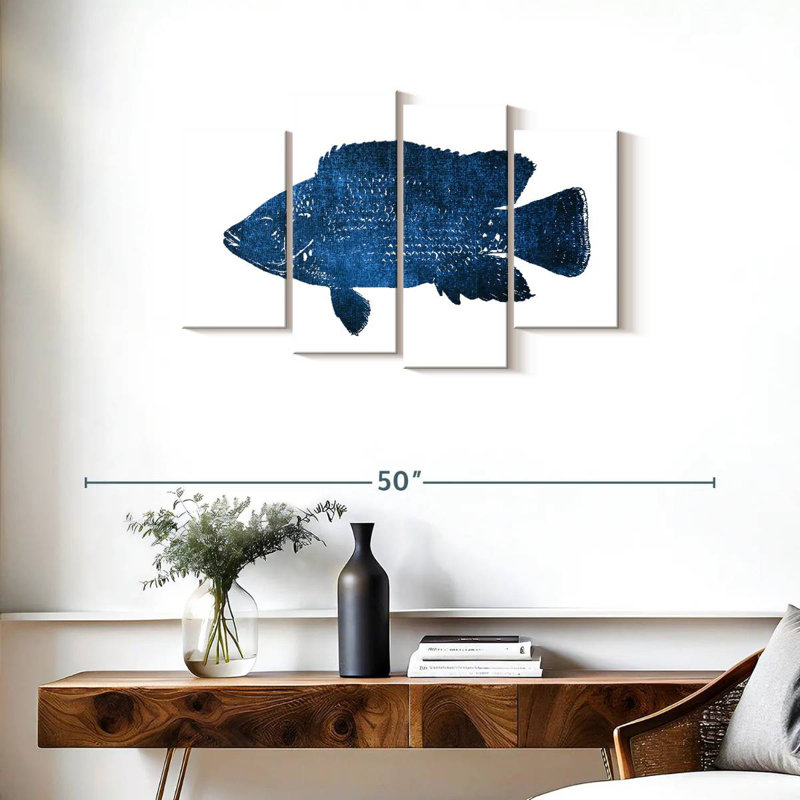 Navy Fish, 22" H x 36" W