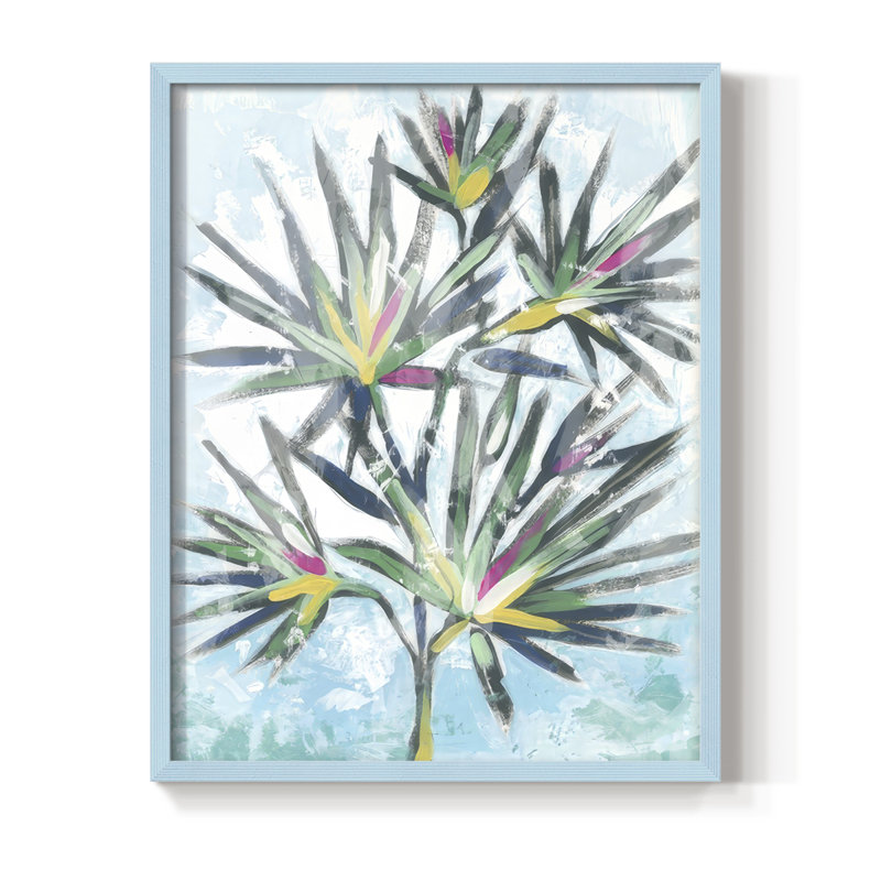 «Candy Palm Fresco III», H 11 po x l 9 po, Bleu