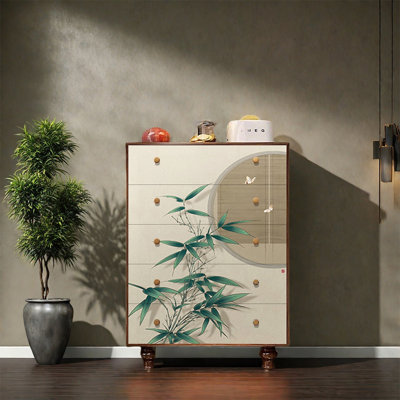 Armoire de rangement décorative en pin naturel