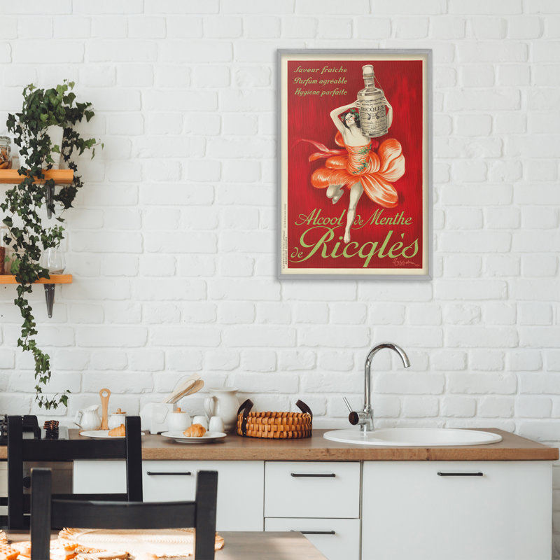 " Vintage French Advertisement " Graphic Art Print, 24 x 16, Farmhouse Grey Giclee Framed