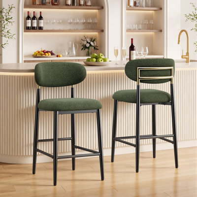 Yes Upholstered Bar Stool with Iron Frame