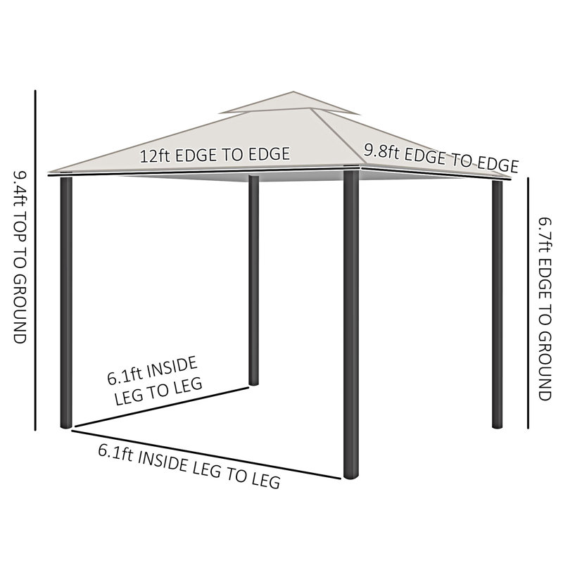 Pavillon de jardin avec filet Outsunny