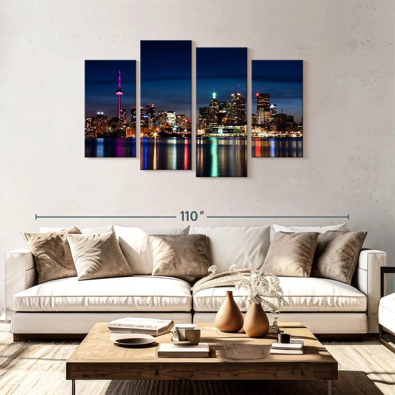 Horizon de Sirci Toronto la nuit, H 48 po x l 75 po