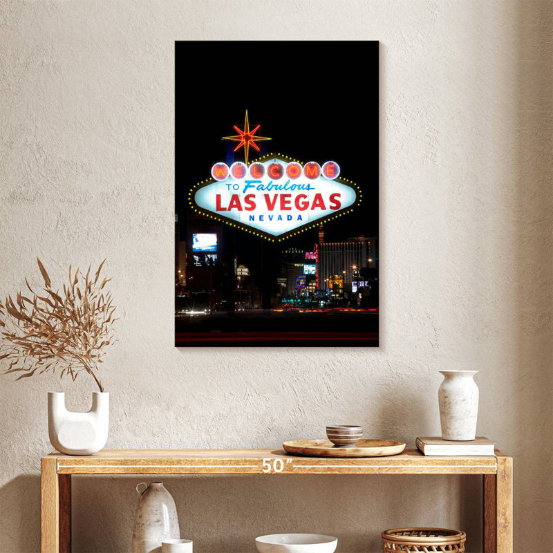Aime Las Vegas Sign At Night, 36" H x 24" W