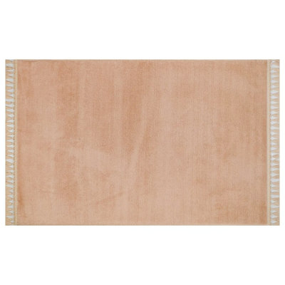 Tapis beige en coton tissé à la machine Florestela