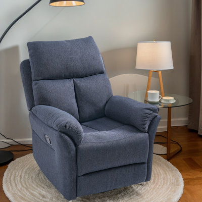 28'' W Linen Manual Swivel Rocking Recliner