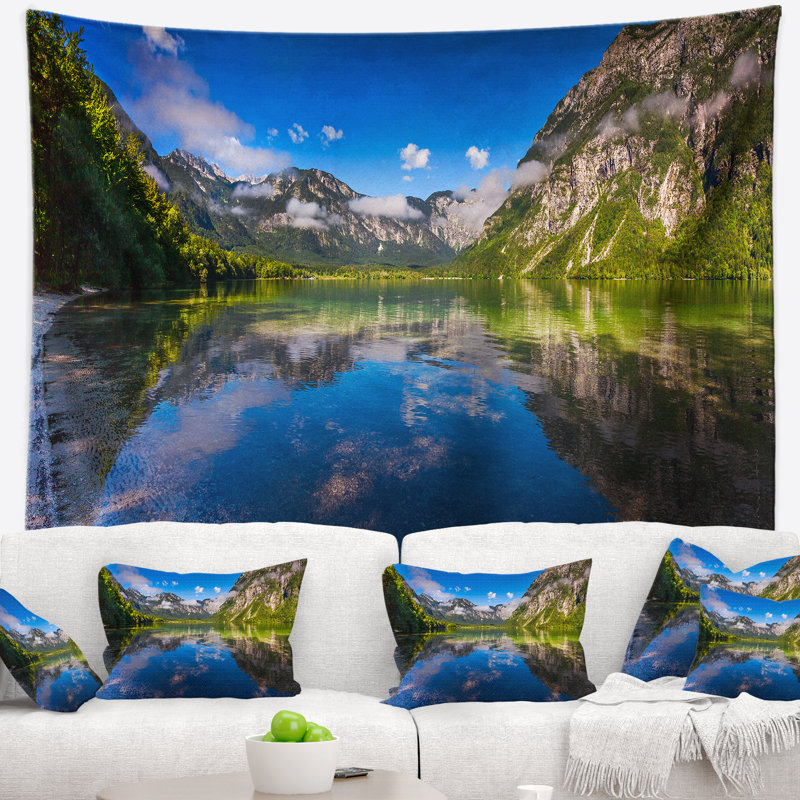 Paysage, lac Bohinj, tapisserie du parc national du Triglav, H 50 po x l 60 po