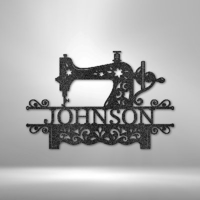 Personalized Sewing Monogram Steel Sign Steel Art Wall Metal Decor