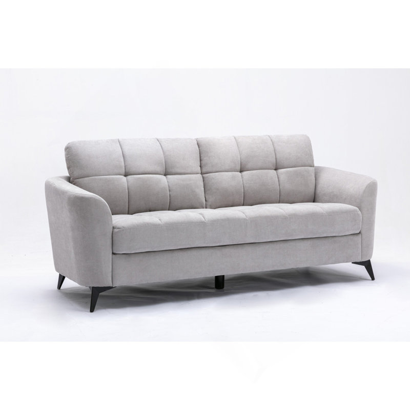 Canapé 79 po en tissu tissé gris clair, Gris clair