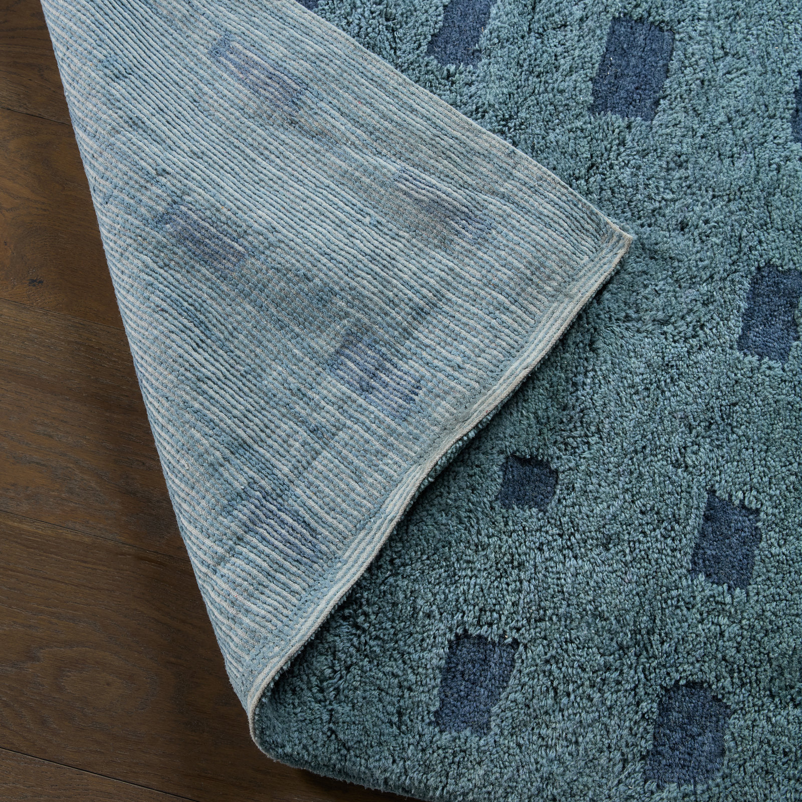  Liva AIB05 Handmade Tribal Blue Area Rug (7'9"x9'9"), Rectangle 9'6" x 13'6"