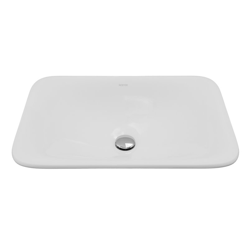 Karran Valera 21 In. Top Mount Vitreous China Rectangular Bathroom Sink