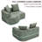No Assembly Required Curved Upholstered Chaise Lounge with Deep Seat-210617393