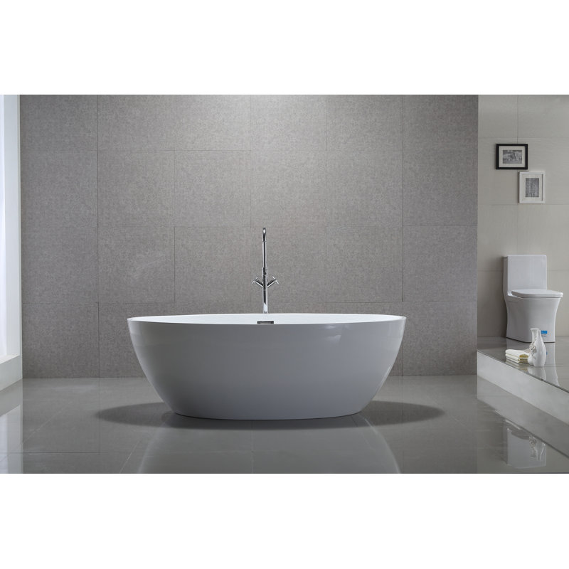 Toulouse 64.9'' x 35.4'' Soaking Acrylic Bathtub