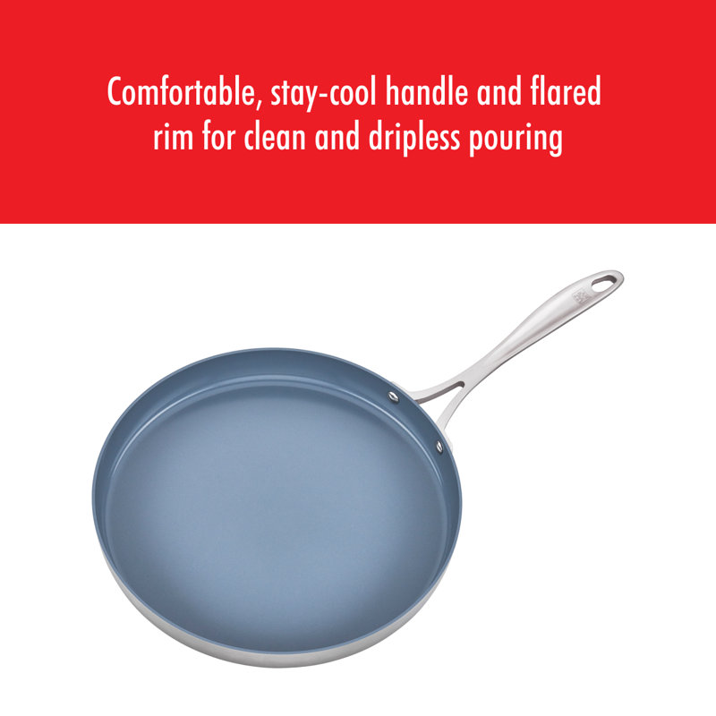 Spirit 11.81 in. Non Stick Stainless Steel Round Grill Pan