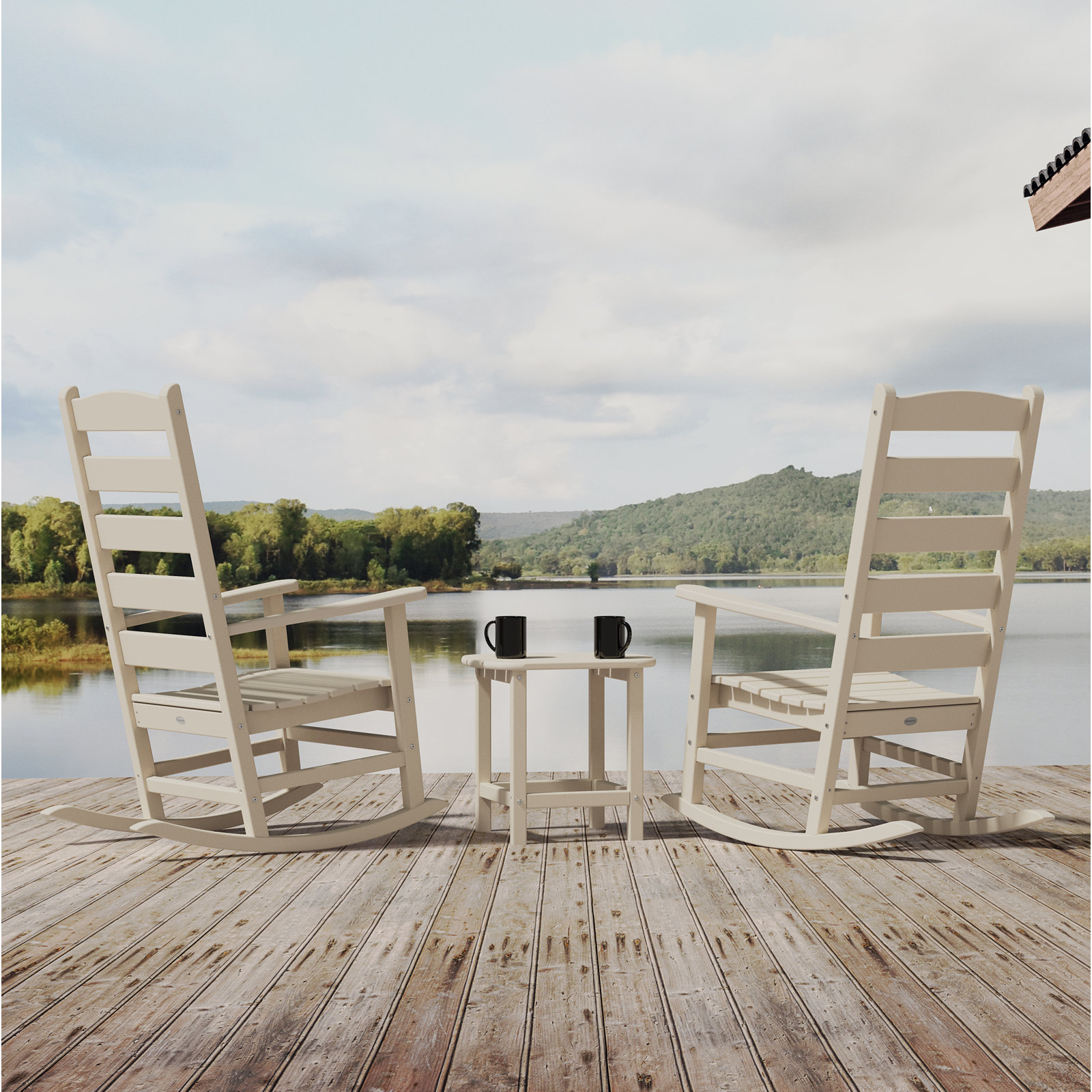 POLYWOOD® Rocker 2-Person Patio Seating Group, Sand