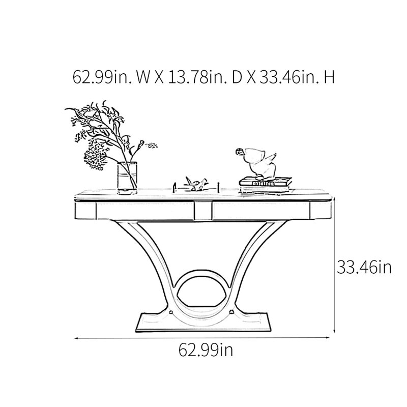 Console Modern Art, H 33,46 po x l 62,99 po x P 13,78 po