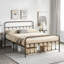 Metal Bed Frame with Vintage Headboard-419180860-435665680