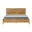 Structure de lit en bois de pin massif rustique Hibir avec garniture de protection, lit plateforme de la chambre principale de style campagne moderne, base de support à lattes robuste, aucun sommier nécessaire, style haut de gamme-123297192-123418555