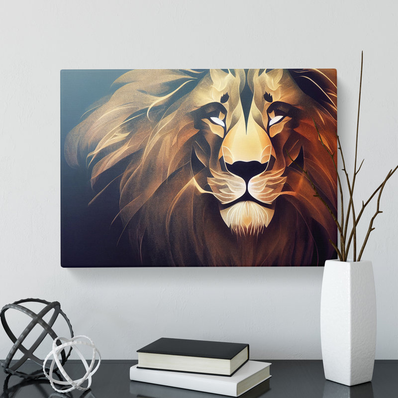 Tranquil Lion Abstract - Wrapped Canvas, 50cm H x 76cm W x 3cm D