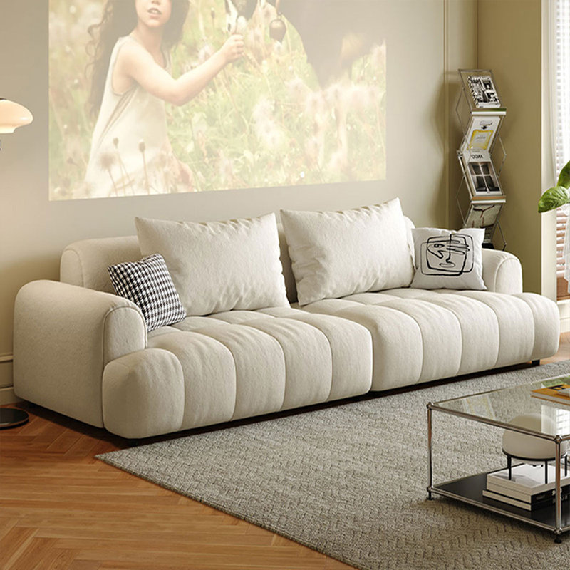 Coussin modulaire 100% polyester, Blanc, H 29,92 po x l 82,68 po x P 40,55 po, 2
