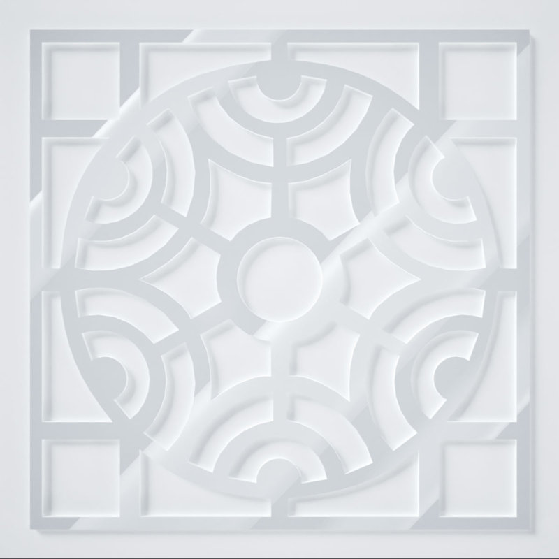 Petits panneaux muraux décoratifs en acrylique Walton, petit, l 11 3/8 po x H 11 3/8 po x T 1/8 po, blanc, White