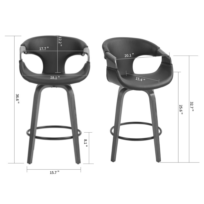 Pompano Swivel Upholstered Counter Stool, Bar Stool (29.1" Seat Height)
