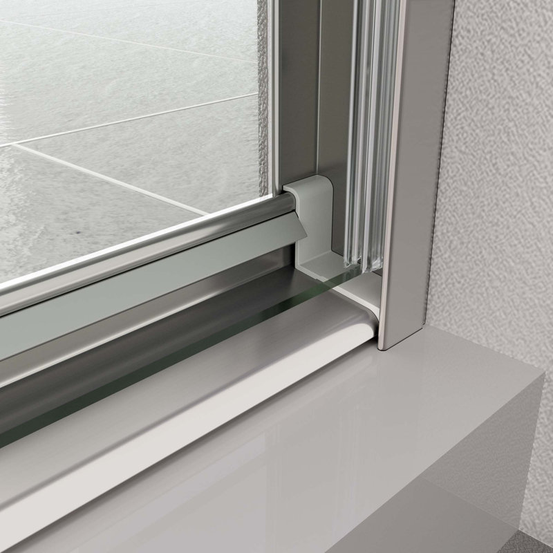 Shower Door,Sliding Door,With 1/4" Tempered Glass, Brush Nickel
